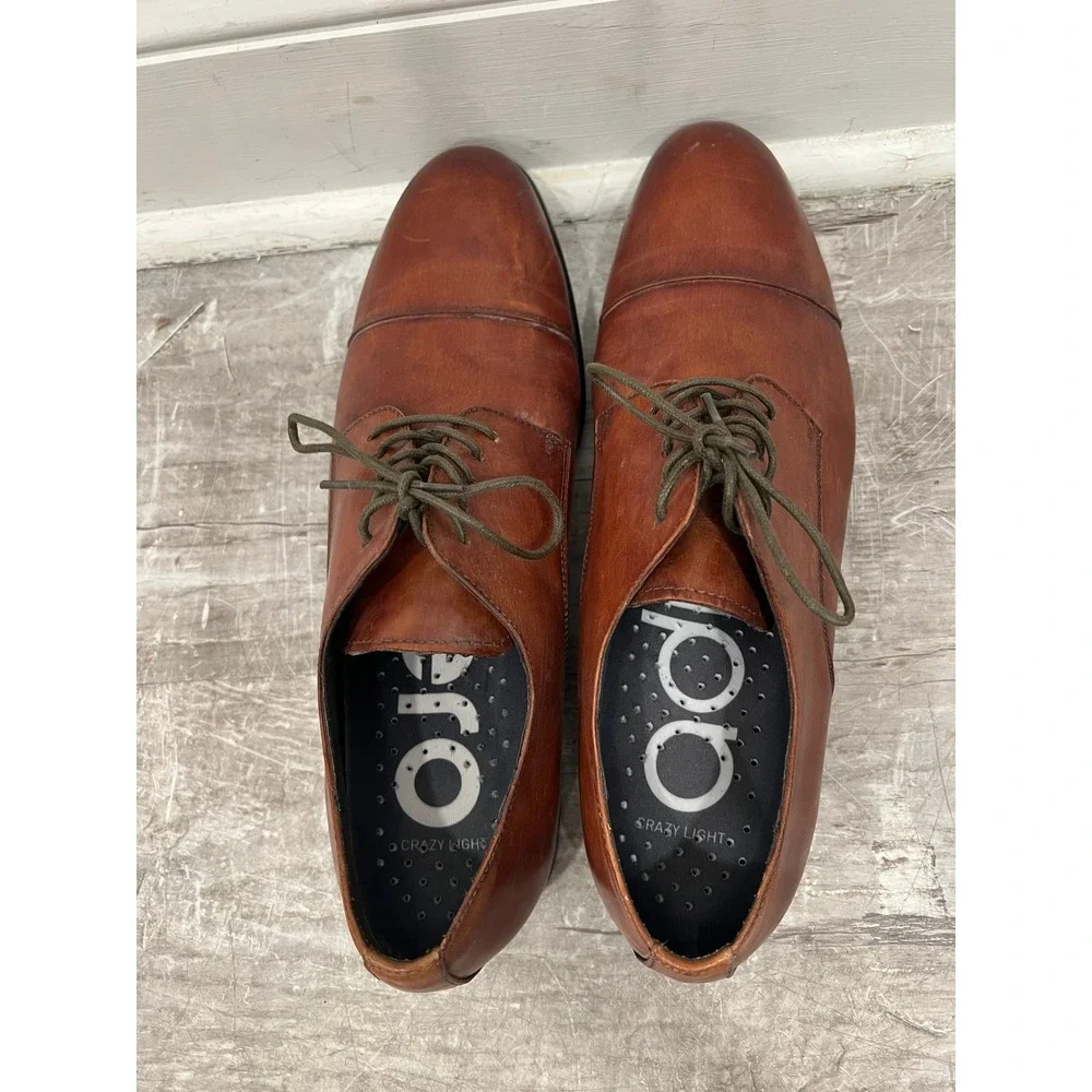Aldo Mens Oxfords Brown Leather Adizero Cap Toe Crazy Light Dress Shoes Size 13